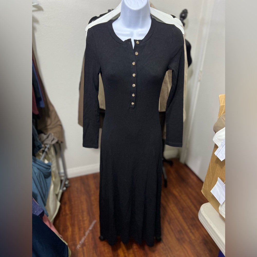 OGL button down long sleeve maxi dress